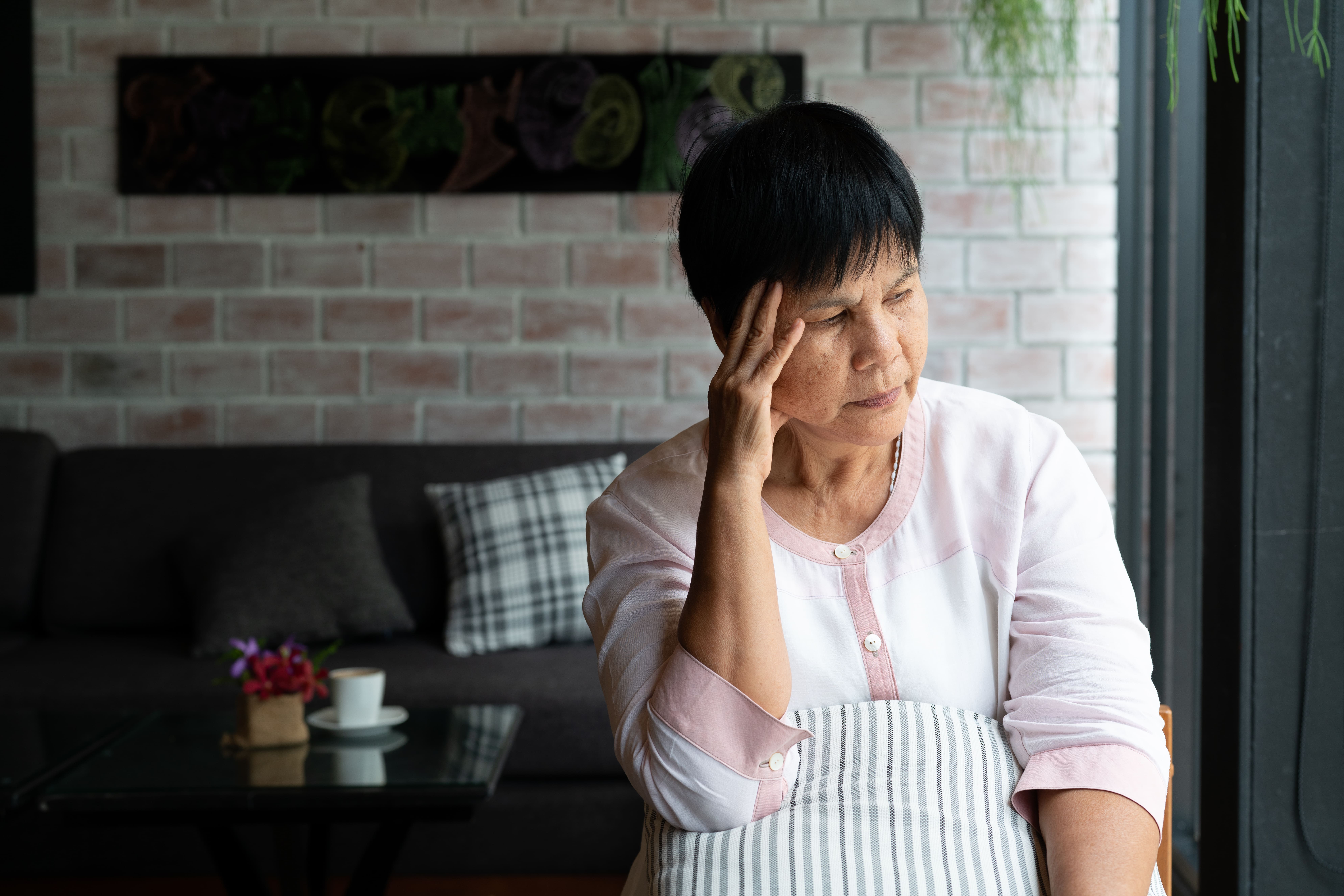 upset asian mother
