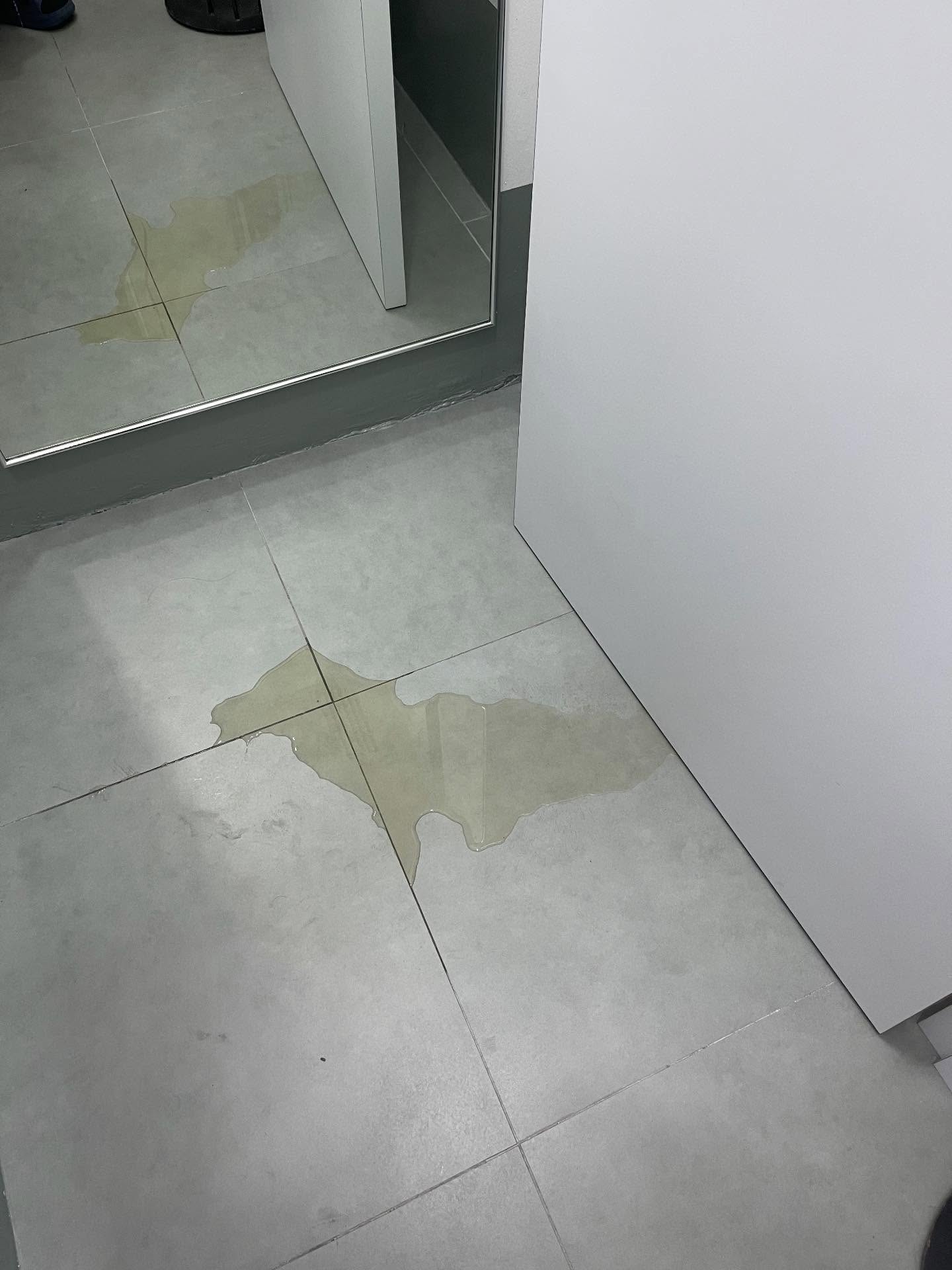 Urine leaking out from dressing room