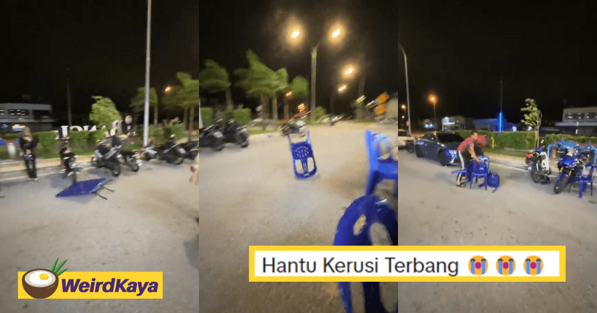 Viral Video Shows Strong Winds Sending Chairs & Tables Flying At Kajang Mamak