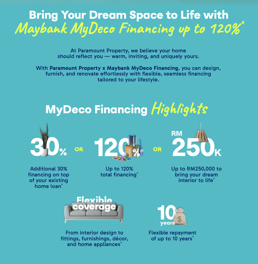 Want A New Home That’s Instantly Liveable? Paramount Property & Maybank Now Let You Finance Your Interior Makeover With Maybank MyDeco Financing Scheme