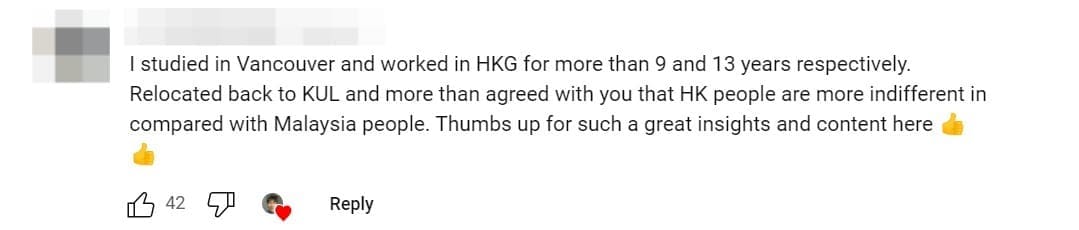 HK YouTuber Shares His Experience Living In KL, Says The Traffic Is Really Bad comment 2