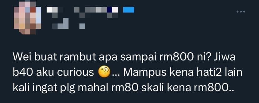 M'sian Man Allegedly Flees From Hair Salon After Getting RM890 Bill comment 1