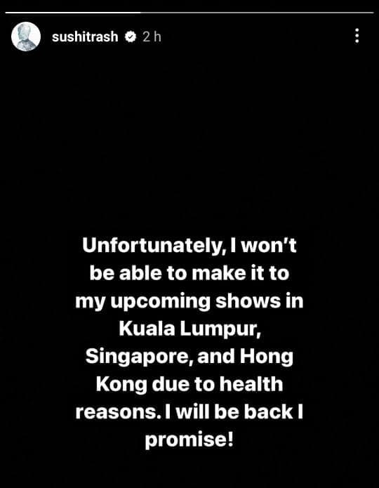Joji announced the cancellation of his upcoming concert in Malaysia and a few other countries.