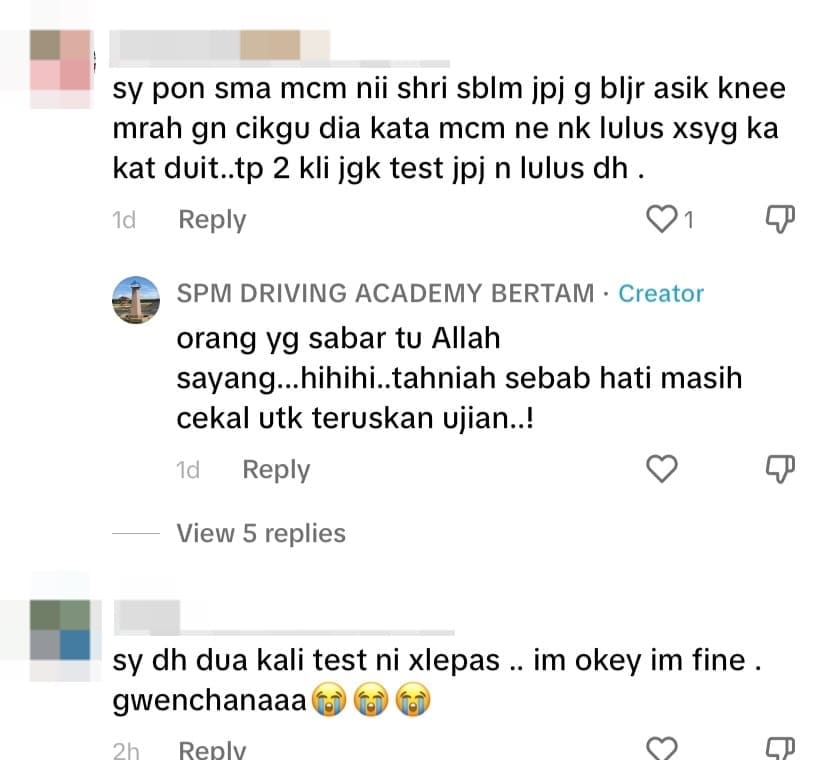 M'sian Instructor Left Baffled As Student Fumbles In Final Practice 1 Day Before Driving  comment 1