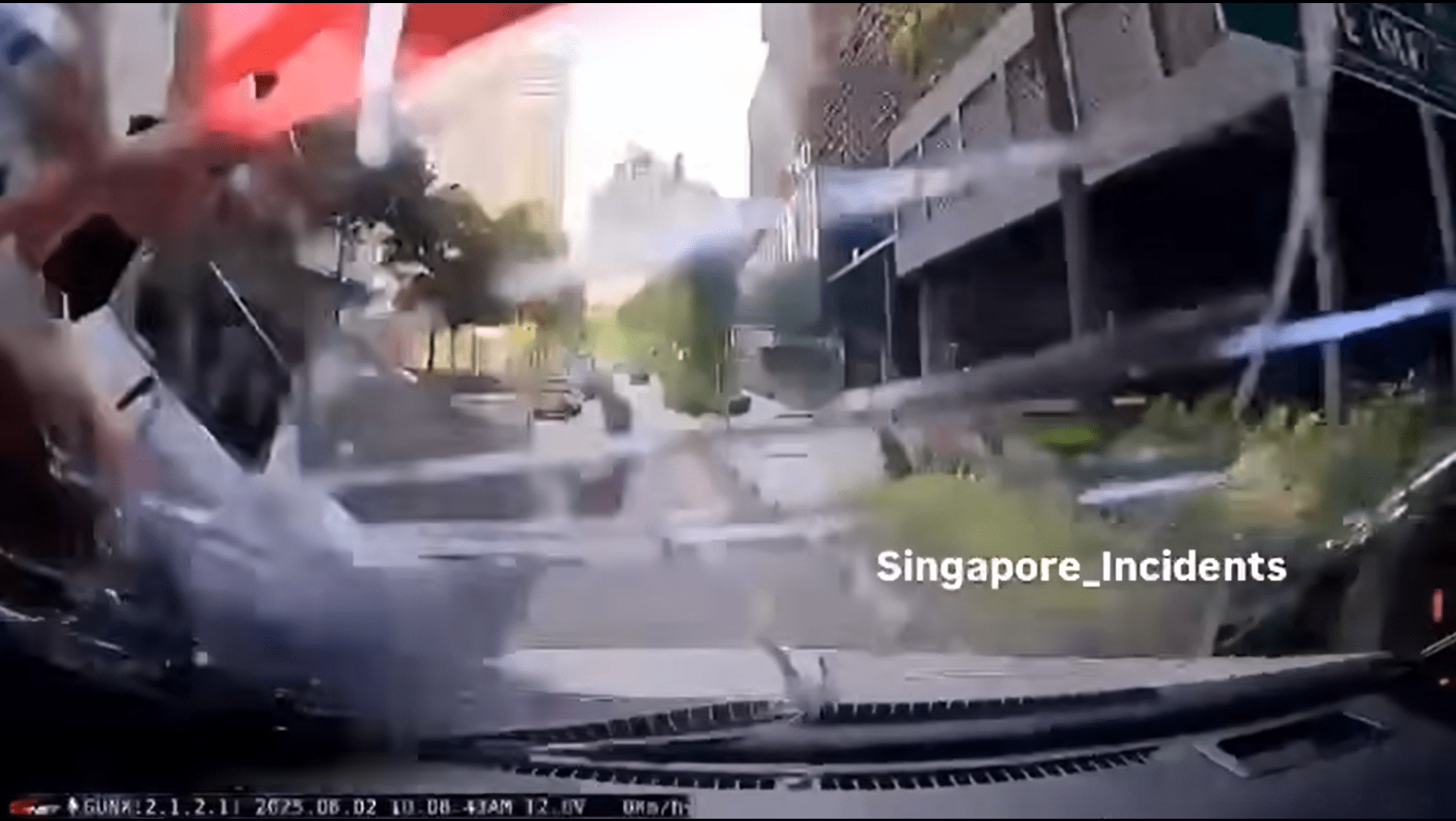 Windscreen cracks after car hits SG woman