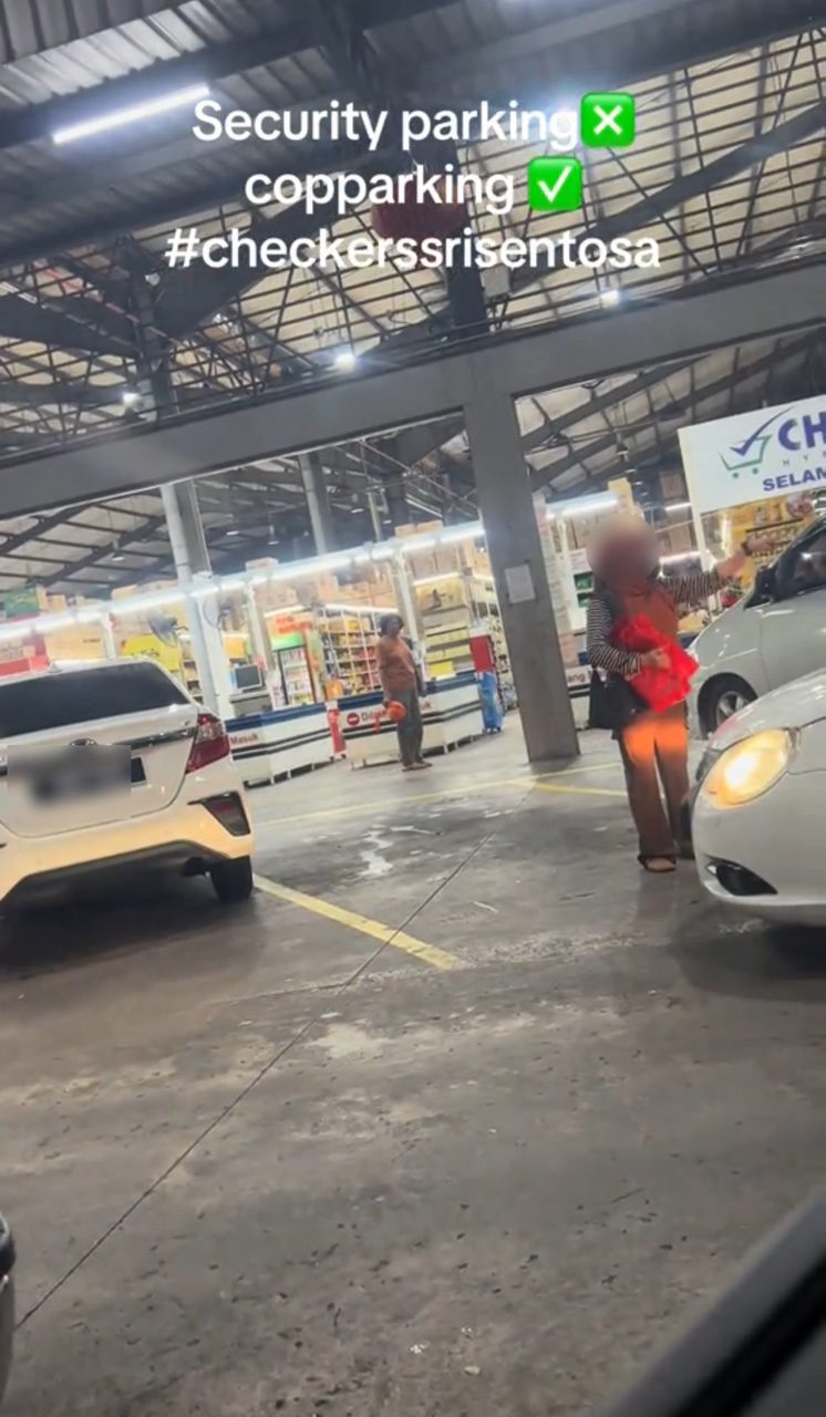 woman choping car park