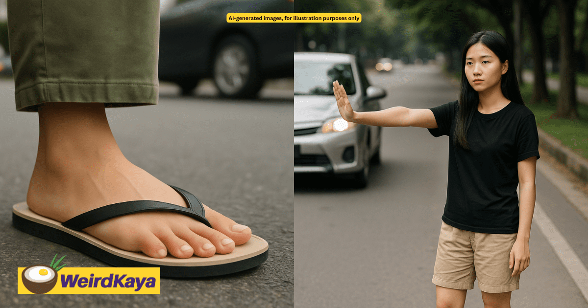Woman From China Stunned To See Daughter, Who Studied In M'sia, Wearing Slippers & 'Stopping' Cars With Her Hand