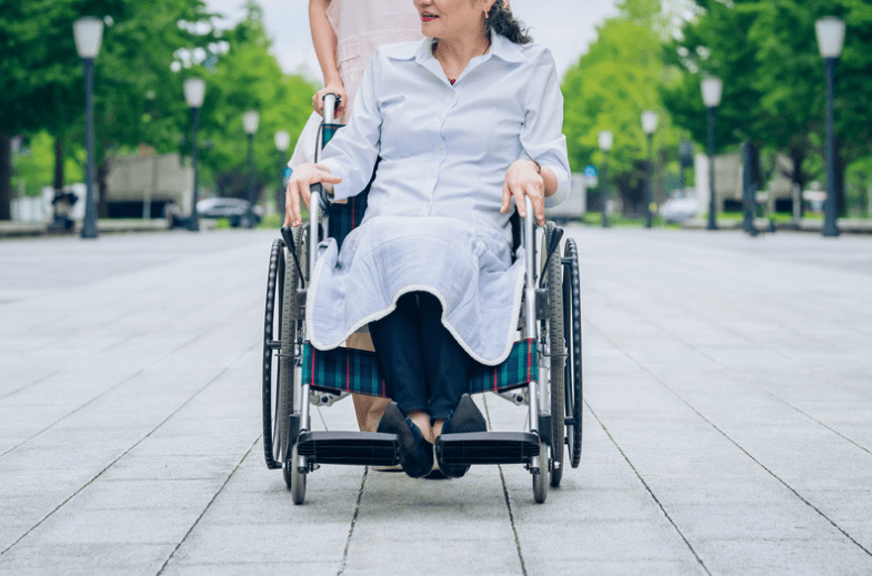 woman in a wheelchair