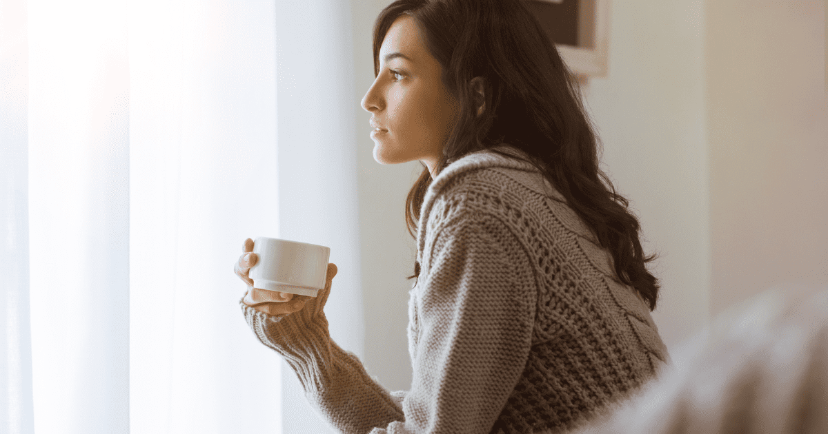 woman in deep thinking