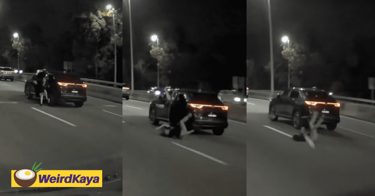 Woman Jumps Out Of Moving SUV In Viral Clip, Nearly Gets Run Over By Oncoming Cars In Sri Hartamas
