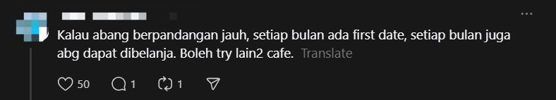 M'sian Man Puzzled By Date Wanting To Pay For Meal During 1st Date, Finds Out She Was 'Rejecting' Him comment 3