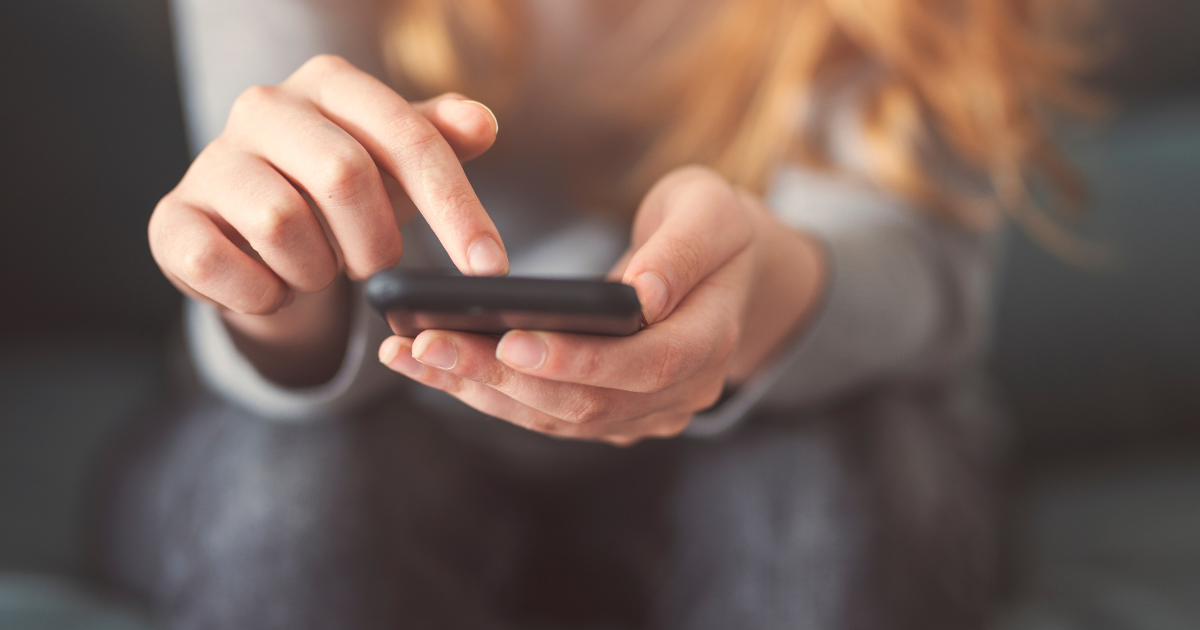 woman using a phone