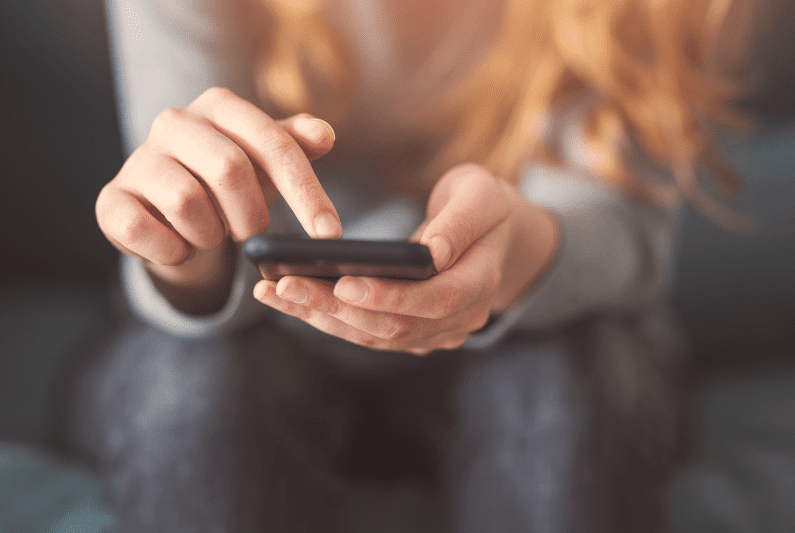 woman using phone