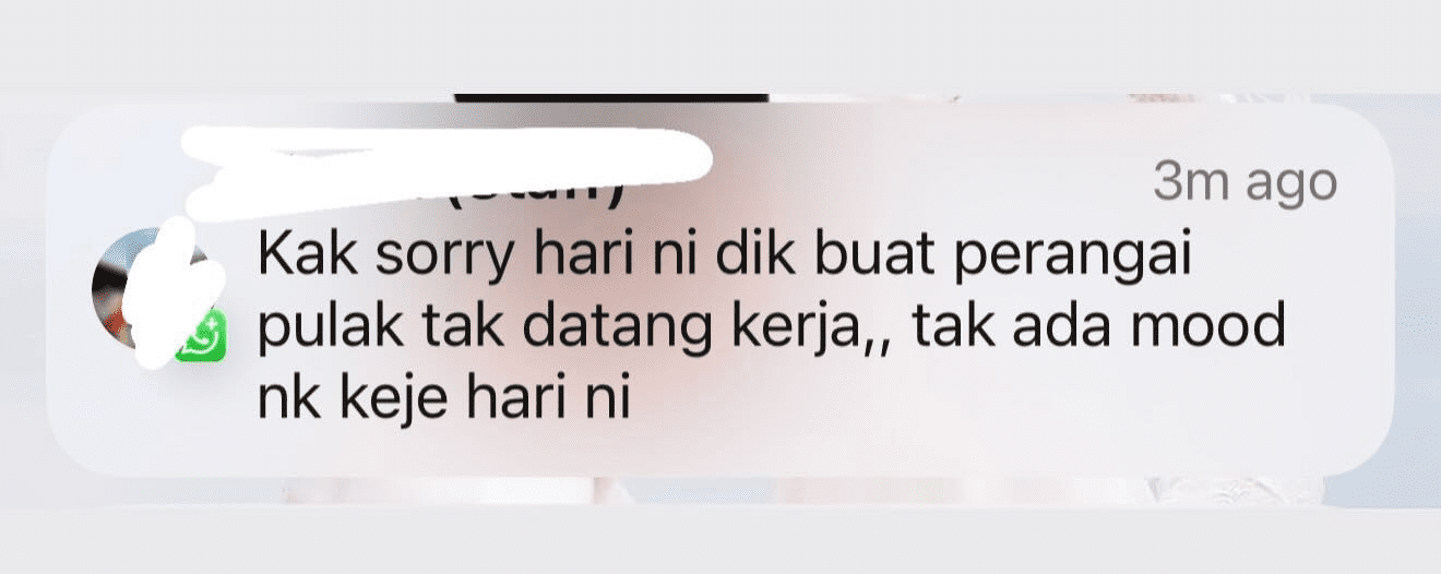 Worker says he got no mood to work