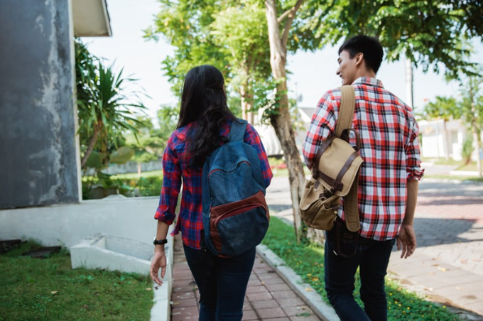 Young people going to college